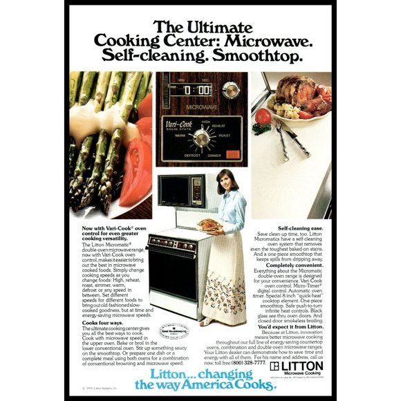 1978 Litton The Ultimate Cooking Center Vintage Print Ad Microwave Cook - Picture 1 of 1